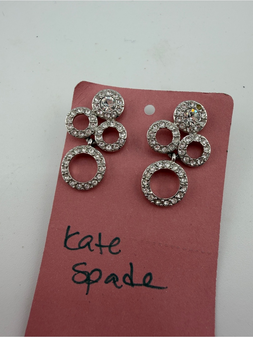 kate spade Silver Crystal Multi-Ring Drop Earrings